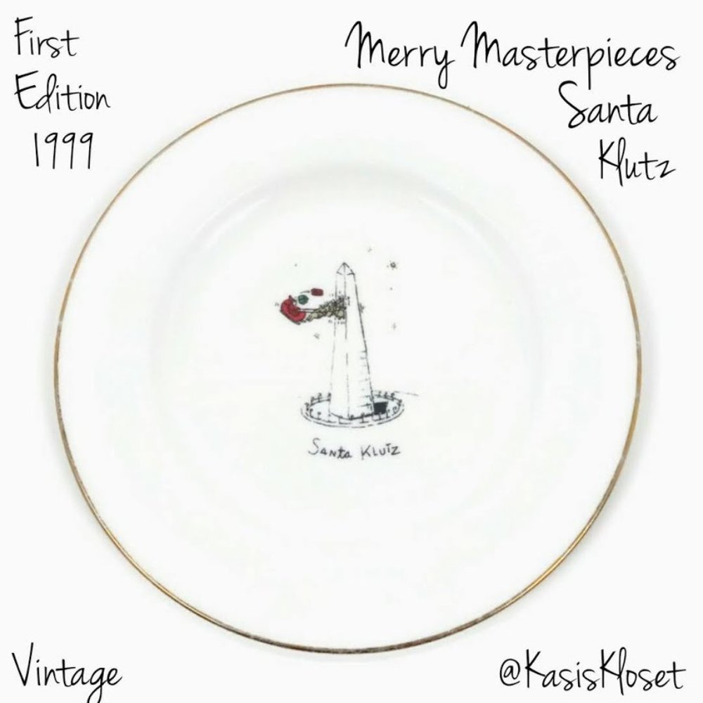 MERRY MASTERPIECES 8" PLATE Santa Klutz